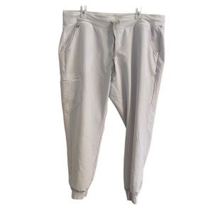 FIGS SCRUB zamora pants size XXL 2XL WHITE Pockets Medical Cuffed joggers Draw